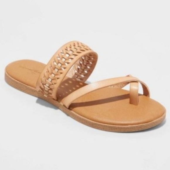 Universal Thread Lissie Tan Woven Toe Ring Sandals, Sz 7 - Picture 1 of 12